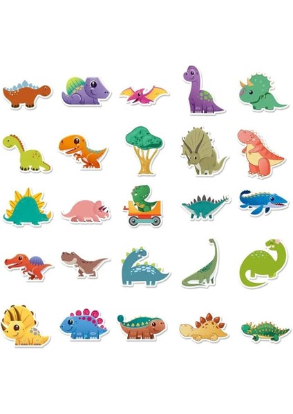 Major Selection 25 Adet Sevimli Dinozor Sticker Etiket Seti fiyatları