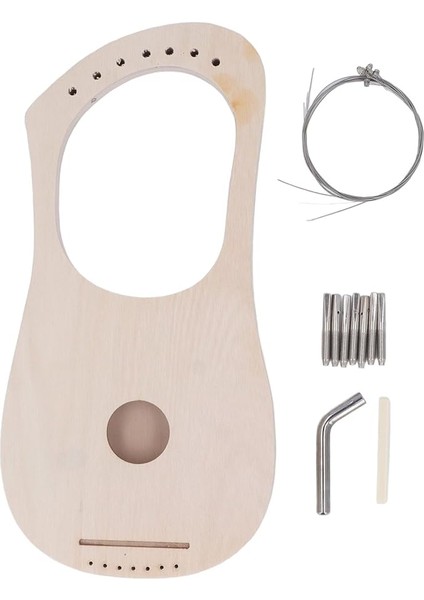 7-String Lir Davul Bas Ahşap Arp Vücut Tuning Anahtar Basswood Lyra Arp 7 Dizeleri ile Diy Set Çocuklar