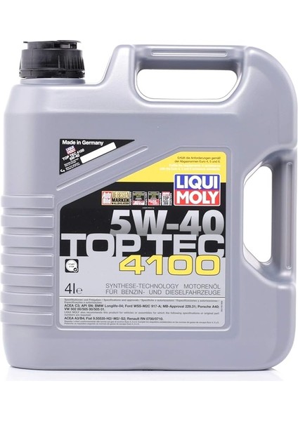 Moly Top Tec 4100 5W-40 4 L Otomotiv Bakım Ürünü