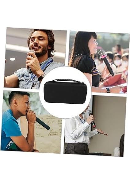 Çift Mikrofon Kılıfı Darbeye Dayanıklı Saklama Çantası Kablosuz Mikrofon Sistemi Aksesuarları Tutucu Karaoke Şarkı Söyleme ve Açık Hava Aktiviteleri Için modelleri