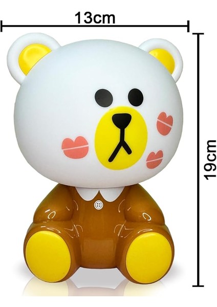 Gece Lambası Çocuklar Için Renkli Eğlenceli Karakter Aydınlatma Çocuk Odası Yatak Odası Kitap Okuma Işığı Dekoratif Lambatavşan Ayıcık (N10) fırsatları