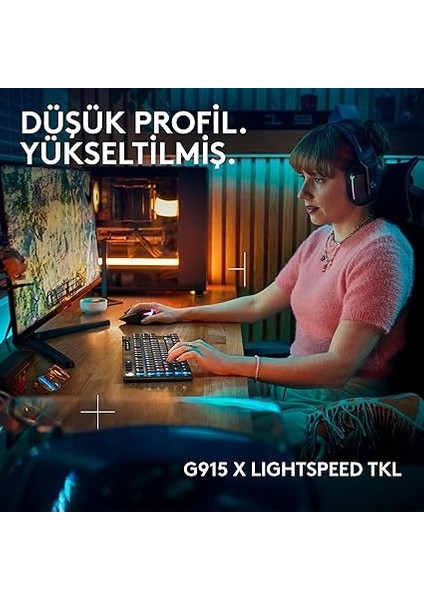 G G915 x Lıghtspeed Tkl Clicky Kablosuz Düşük Profilli Rgb Aydınlatmalı Pc/mac Için Mekanik Ingilizce Q Oyun Klavyesi, Siyah fiyatları