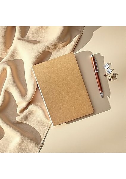 Tanıtım Özel Tasarım Kraft Kapaklı A5 Çizgisiz Not Defter - 180 Derece Açılabilir, Sırtı DIKIŞLI,%100 El Işçiliği, Ofis Için Ideal, Planlayıcı (Enzo Sayfa) fırsatları