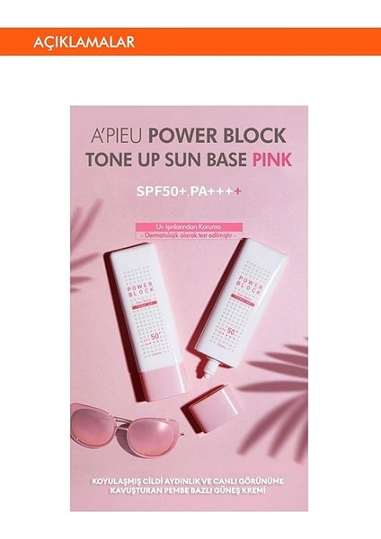 Power Block Pembe Ton Dengeleyici Güneş Kremi SPF50+ Pa++++ 50ML fiyatları