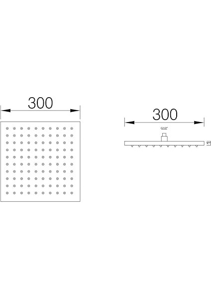 Tepe Duş Başlığı Kare Slim 304 Metal 30X30 cm KTD103 fırsatları