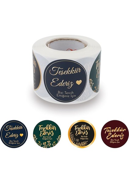 Etiketler , Hazır Al Hızlı Al Teşekkür Ederiz Etiketi Pp Metalize 5cm Çapında 500 Adet Müşterilerinize Minnterlığınızı Gösterin.
