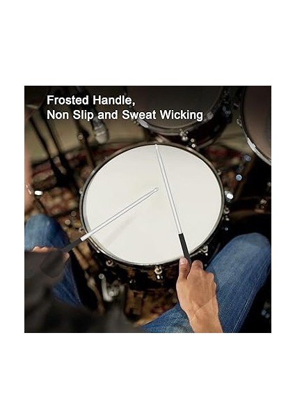 1 Çift Baget Alüminyum Alaşımlı 5A Baget Kaymaz Sap Metal Bagetler Performanslar Için Perküsyon Aksesuarları (Sılver) indirimleri