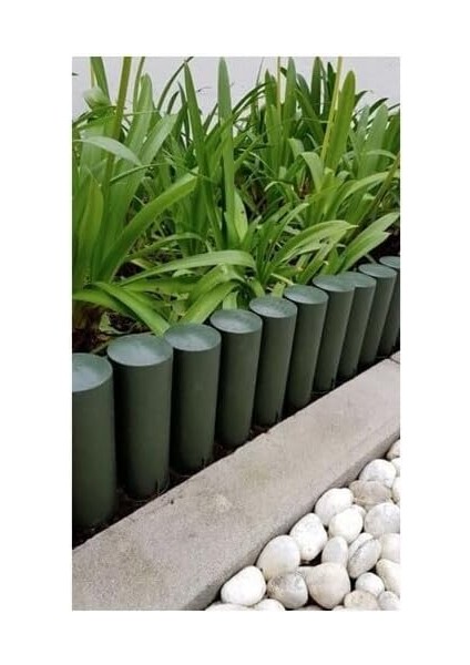Garden Yeşil Ahşap Görünümlü Çim Bordürü 2.3 Metre Çim Ayırıcı