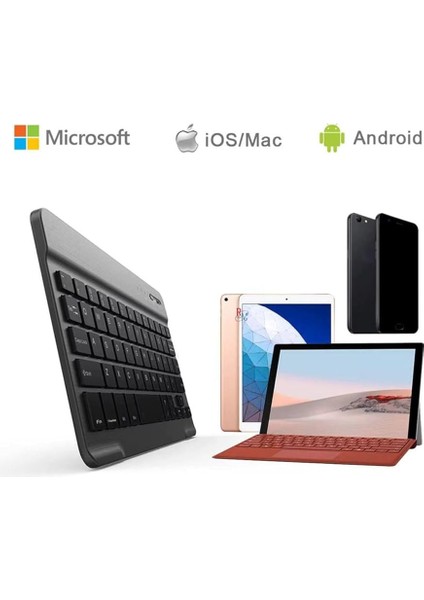 Galaxy Tab S10 Ultra 14.6 '' Ile Uyumlu Bluetooth Özellikli Klavye Mouse Set Siyah modelleri