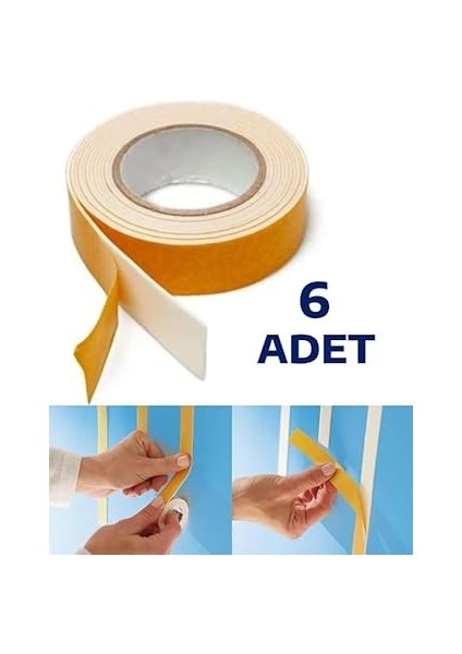 6 Adet Çift Taraflı Köpük Bant 2 mt x 6 Adet, Nistabolje fiyatları