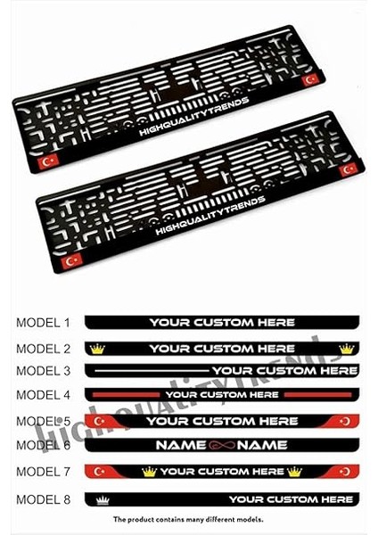 Özel Isimli 2 Adet Araç Logo Kabartmalı Siyah Oto Plakalık fiyatları