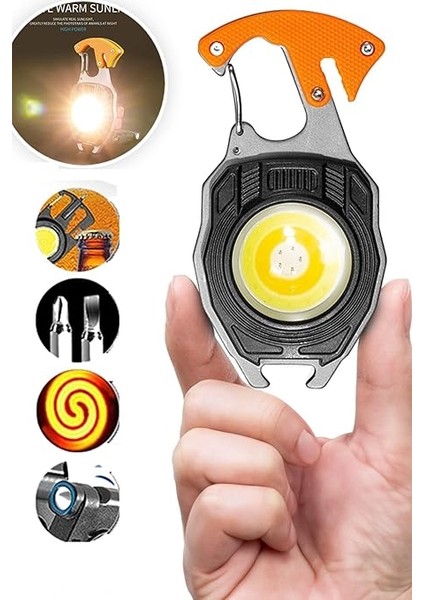 Şarjlı Çok Fonksiyonlu Mini LED Çakmak ve Lamba 7 Modlu Taşınabilir Anahtarlık fiyatları