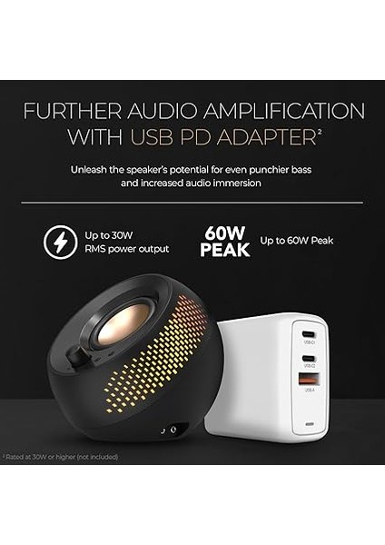 Subwoofer ve Özelleştirilebilir Rgb Aydınlatmalı Pebble x Plus 2.1 Usb-C Bilgisayar Hoparlörleri, Bluetooth 5.3, USB Ses, Pc ve Mac Için 15W'A Kadar Rms Gücü fırsatları