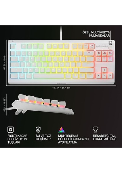 Apex 3 Tkl Rgb Suya ve Toza Dayanıklı Türkçe Gaming Klavye – Beyaz modelleri