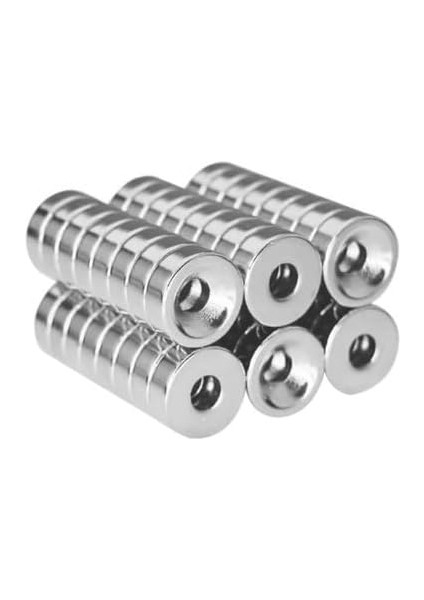Adet 15X5 mm (10X5,5MM) Havşalı Delikli Neodyum Mıknatıs Metrik 10/5,5