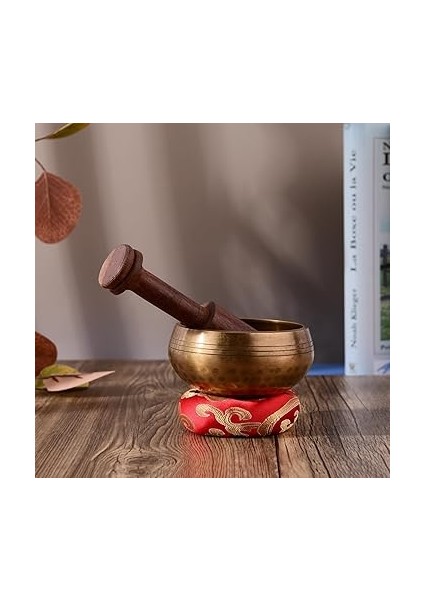 Şarkı Söyleyen Kase Seti 8 Cm/3 Inç El Yapımı Metal Ses Kasesi ve Yumuşak Yastık ve Ahşap Forvet ile Meditasyon Ses Çakra Şifa Yoga Gevşeme modelleri