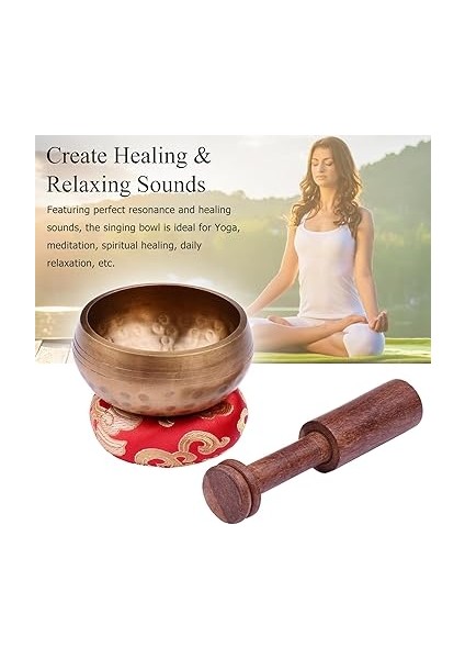 Şarkı Söyleyen Kase Seti 8 Cm/3 Inç El Yapımı Metal Ses Kasesi ve Yumuşak Yastık ve Ahşap Forvet ile Meditasyon Ses Çakra Şifa Yoga Gevşeme fırsatları