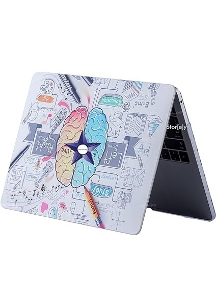 Macbook Air M1 Kılıf 13 Inç Uyumlu Beyin Desen Temalı Sert Plastik Uv Lazer Baskı Touchıd M1 Air A2337 A2179 A1932 Beyaz fırsatları