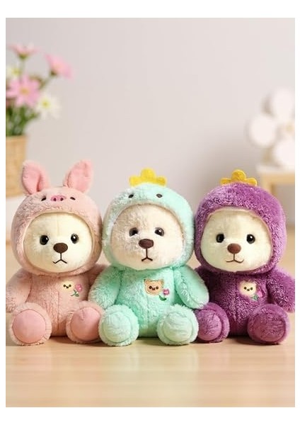 Şapkalı Peluş Ayıcık | Yumuşacık Uyku Arkadaşı, 35 Cm, Mint Yeşili | Çocuklar Için Doğum Günü Hediyesi | Dinazor Kıyafeti Giyen Pufi Ayıcık fırsatları