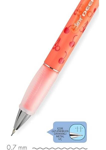 Deep Mekanık Kursun Kalem 07MM Fos Kırmızı Kiraz modelleri