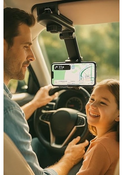 Güneşlik Üzerine Takılan, 1080° Döner Ayarlı, Araç Telefon Tutucu, Universal Evrensel Cep Telefonu Standı, Paslanmaz Abs Malzeme, Şık Tasarım, Seyahat Navigasyon Için fırsatları