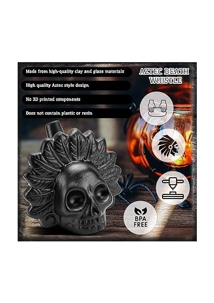 Aztek Ölüm Düdüğü, Otantik Insan Sesini Çıkaran Çığlıklar, Aztek Ölüm Düdüğü, Çığlık Atan Aztek Savaş Düdüğü, Real Screaming Aztek Ölüm Düdüğü (Siyah) fırsatları