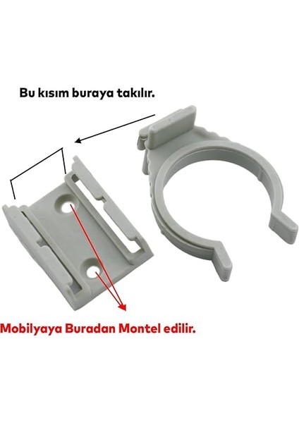 Mobilya Baza Ayakkabılık Dolap Mutfak Tezgah Gardrop Vestiyer Ayak Bacak Tutucu Toka Klips 6 Adet fiyatları