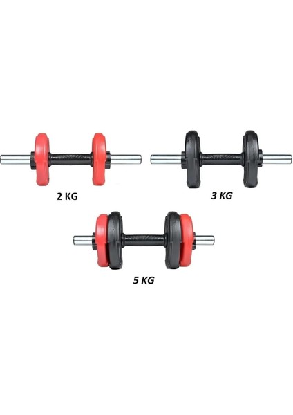 11 kg Dambıl Seti Blackred 6 In 1 Fitness Set fırsatları