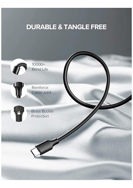 USB Type-C Şarj ve Data Kablosu, 1 Metre, Beyaz modelleri