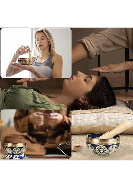 Tibet Ses Çanağı Seti, Farkındalık ve Stres Azaltma, Zen Dekoru, Şifa ve Farkındalık Için Nepal'de El Yapımı Kase (Koyu Mavi, 3 Inç) fiyatları