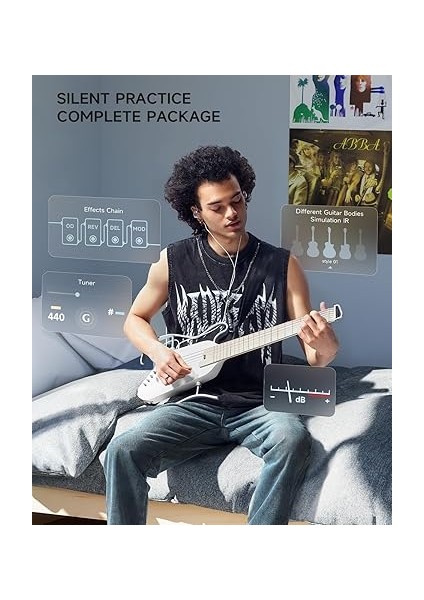 Hush I Pro Seyahat Gitar Akustik Elektro Gitar -Sedefli Beyaz indirimleri