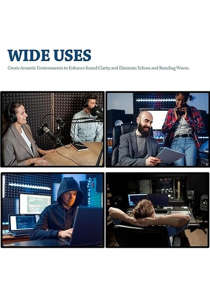 Kendinden Yapışkanlı 12 Paket Ses Geçirmez Köpük Paneller, 2"×12"×12" - Duvarlar Için Yüksek Yoğunluklu Ses Geçirmez Köpük Paneller - Alev Geciktirici Akustik Köpük - Gürültü Siyah 12'li Paket modelleri