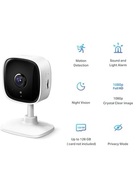 Tapo C100, 1080P Full Hd Iç Mekan Wi-Fi Güvenlik Kamerası, Hareket Tespit ve Takibi, 9m Gece Görüşü, Çift Yönlü Sesli Iletişim, Sesli Alarm, Bulut/yerel Depolama indirimleri