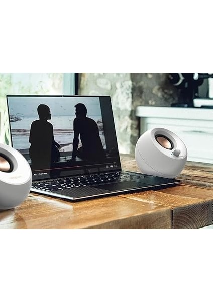 Pebble V3 Minimalist 2.0 Usb-C Masaüstü Hoparlör, USB Sesli, Şeffaf Diyalog, Bluetooth 5.0, 16 W Tepede 8 W Sine Power, Usb-A Dönüştürücü Dahil (Beyaz) fiyatları