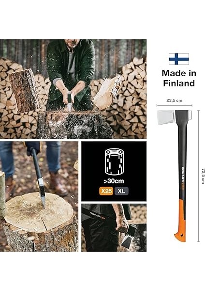 Balta 2,4 Kg, Saklama ve Taşıma Çantası Ile, Uzunluk: 77 Cm, Yapışmaz Kaplama, Çelik Bıçak/fiberglas Sap, Siyah/turuncu, X25–XL, 1015643 fiyatları