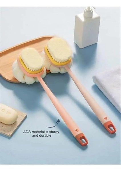 2'si 1 Arada Kıl ve Lifli Duş Fırçası, Uzun Saplı Masaj Etkili Çift Yönlü Banyo Bakım Fırçası, Asorti fiyatları