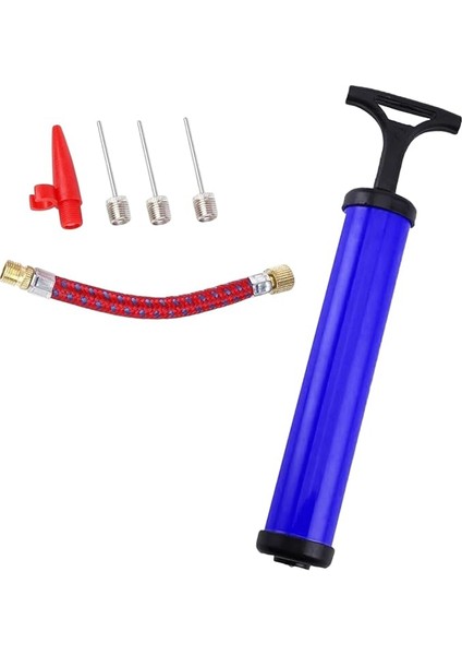 Pompa Seti 30 cm El Tipi Ayak Tutamaklı Hava Top Şişirme Plastik Başlıklı Borulu Iğne Uçlu