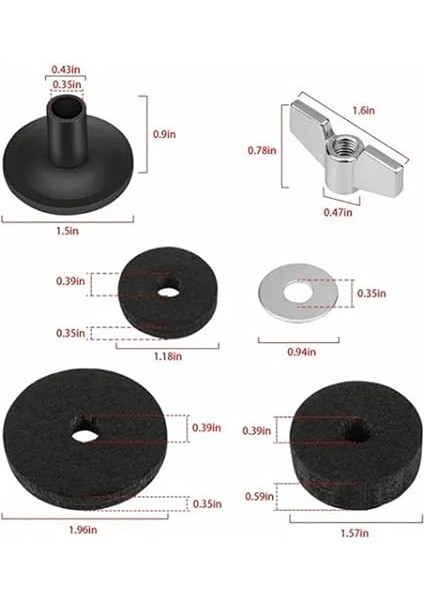 21 Adet Davul Keçe Ped Seti, Zil Standı Keçeleri Kaymaz Yedek Aksesuarlar Komple Set fiyatları