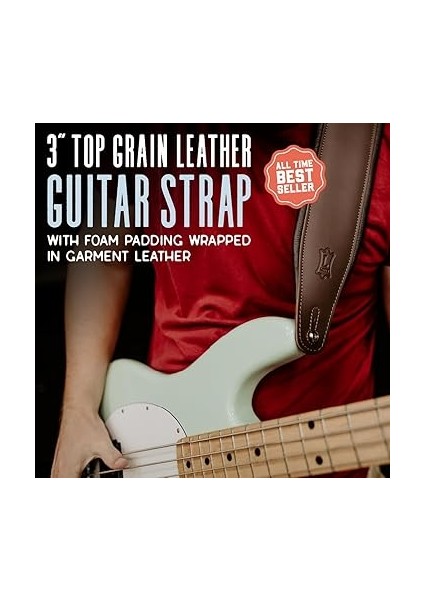 M26PD-BLK Gitar Askısı Top Grain Leather 3" - Siyah fiyatları