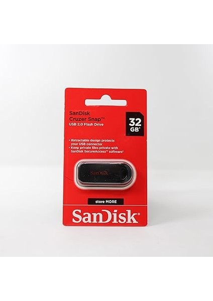 Cruzer Snap 32GB USB Flash Bellek A Tipi USB 2.0 Siyah - SDCZ62-032G-G35 modelleri