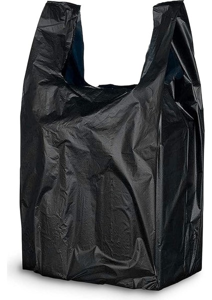Ticaret Kalın Siyah Poşet Orta Boy 1 kg Hışır Atlet Poşet Market Manav Poşeti Çöp Poşeti