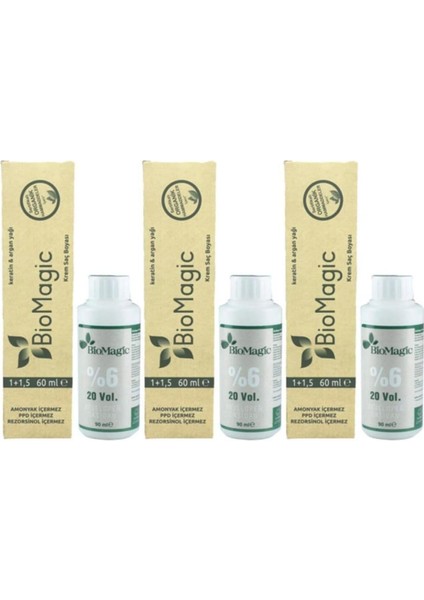 Derin Mavi Siyah Organik Amonyaksız Saç Boyası 1.01 ve Oksidan 3 Adet