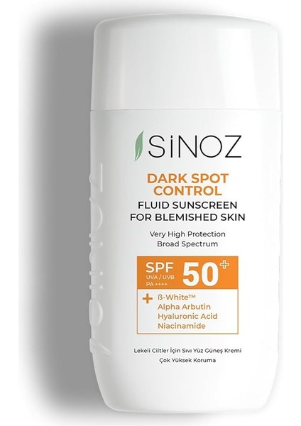 SPF50+ Koyu Cilt Lekelerine Etkili Sıvı Yüz Güneş Kremi-Yeni Nesil Filtreler-Hibrit Formül Pa++++