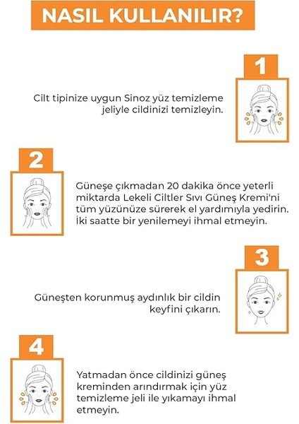 SPF50+ Koyu Cilt Lekelerine Etkili Sıvı Yüz Güneş Kremi-Yeni Nesil Filtreler-Hibrit Formül Pa++++ fırsatları