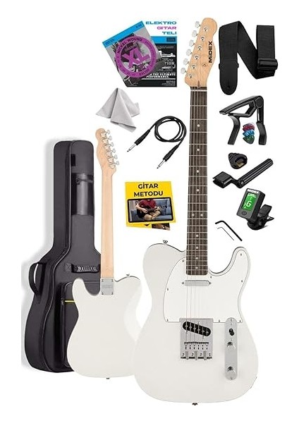 TLX-50WH Tele Kasa Gül Klavye 2 Single-Coil Manyetik Elektro Gitar fiyatları