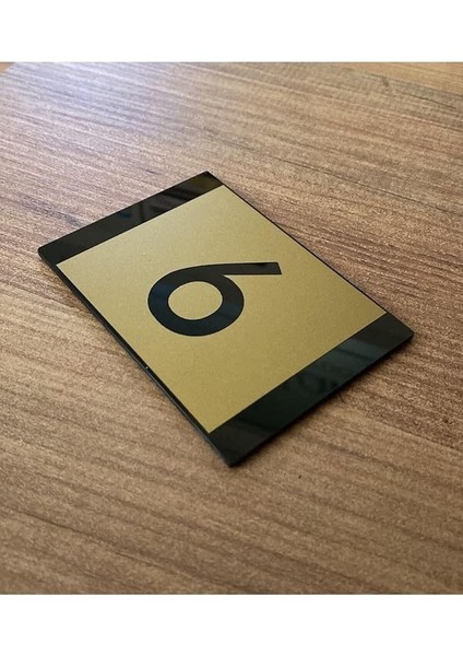 Gold Tasarım Kendinden Yapışkanlı Daire Kapı Numarası -6