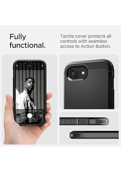 iPhone 16E ile Uyumlu Ekstra Dayanıklı Magsafe Kılıf Tough Armor Ai Hava Kanalı Teknolojisi Askeri Sınıf Koruma Magfit Kickstand'lı Black Çift Katman Kapak - ACS09137 indirimleri