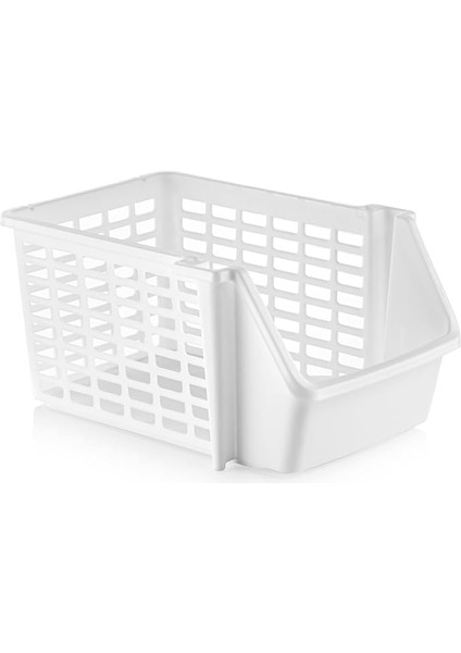 5 Adet Çok Amaçlı Katlı Geçmeli Organizer, Pratik Dolap Içi Lavabo Altı Evye-Tezgah Üstü Buzdolabı Mutfak Banyo Çamaşır Makinesi Ev Düzenleyici Plastik Sepet (5 Adet - Beyaz)