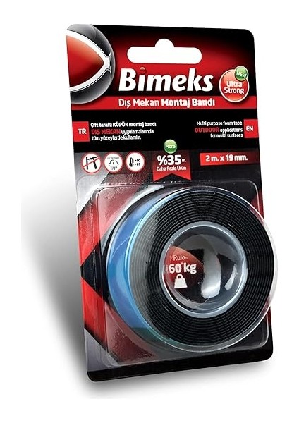 Çift Taraflı Köpük Montaj Bandı 19MMX2M