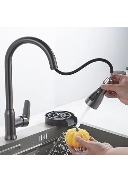 Musluk, Yedek Duş Başlığı, 360° Döndürülebilir, 3 Mod, Döndürülebilir Musluk, Başlık, Mutfak Armatürü, Adaptörlü, FM22 Mutfak Armatürü, Püskürtme Başlığı (Siyah) modelleri